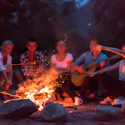 Campfire and singer